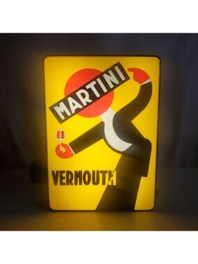 Vintage design Martini Vermouth LED Light Box – Retro Bar Sign with USB Power